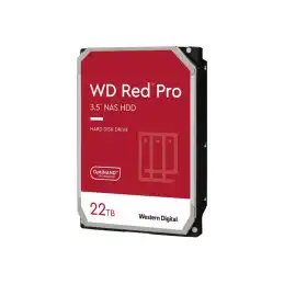 WD Red Pro - Disque dur - 22 To - interne - 3.5" - SATA 6Gb - s - 7200 tours - min - mémoire tampon : 512... (WD221KFGX)_1