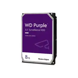 WD Purple - Disque dur - 8 To - interne - 3.5" - SATA 6Gb - s - 5640 tours - min - mémoire tampon : 256 Mo (WD85PURZ)_1