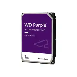 WD Purple - Disque dur - 1 To - interne - 3.5" - SATA 6Gb - s - 5400 tours - min - mémoire tampon : 64 Mo (WD10PURZ)_1