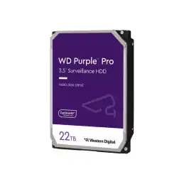 WD Purple Pro - Disque dur - 22 To - surveillance, vidéo intelligente - interne - 3.5" - SATA 6Gb - s - 7... (WD221PURP)_1