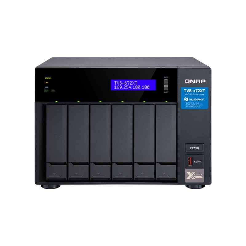 Serveur NAS - 6 Baies - SATA 6Gb - s - RAID 0, 1, 5, 6, 10, 50, JBOD - RAM 8 Go - Gigabit Ethe... (TVS-672XT-I3-8G)_1