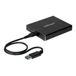 StarTech.com Boîtier USB 3.1 (10 Gb - s) dual slot pour SSD M.2 SATA avec RAID - Boîtier USB 3.1 2x SSD... (SM22BU31C3R)_1