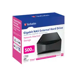 Verbatim Gigabit NAS - Serveur NAS - 500 Go - HDD 500 Go x 1 - USB 2.0 - Gigabit Ethernet (47590)_4