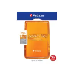 Verbatim Store 'n' Go Portable - Disque dur - 500 Go - externe (portable) - USB 3.0 - 5400 tours - min - Oran... (53028)_5