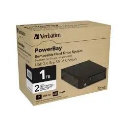 Verbatim PowerBay Removable Hard Drive System - Boitier externe - SATA 3Gb - s - eSATA 3Gb - s, USB 2.0 DD: 1... (47486)_2