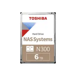 Toshiba N300 NAS - Disque dur - 6 To - interne - 3.5" - SATA 6Gb - s - 7200 tours - min - mémoire tamp... (HDWG460UZSVA)_2