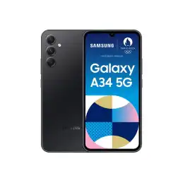 Samsung Galaxy A34 5G - 5G smartphone - double SIM - RAM 6 Go - Mémoire interne 128 Go - microSD slo... (SM-A346BZKAEUB)_1