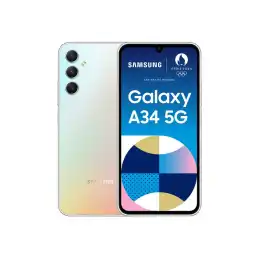 Samsung Galaxy A34 5G - 5G smartphone - double SIM - RAM 6 Go - Mémoire interne 128 Go - microSD slo... (SM-A346BZSAEUB)_1
