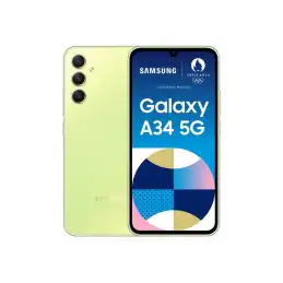 Samsung Galaxy A34 5G - 5G smartphone - double SIM - RAM 6 Go - Mémoire interne 128 Go - microSD slo... (SM-A346BLGAEUB)_1