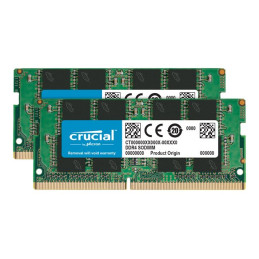 DDR4 - kit - 64 Go: 2 x 32 Go - SO DIMM 260 broches - 3200 MHz - PC4-25600 - CL22 - 1.2 V - mé... (CT2K32G4SFD832A)_1