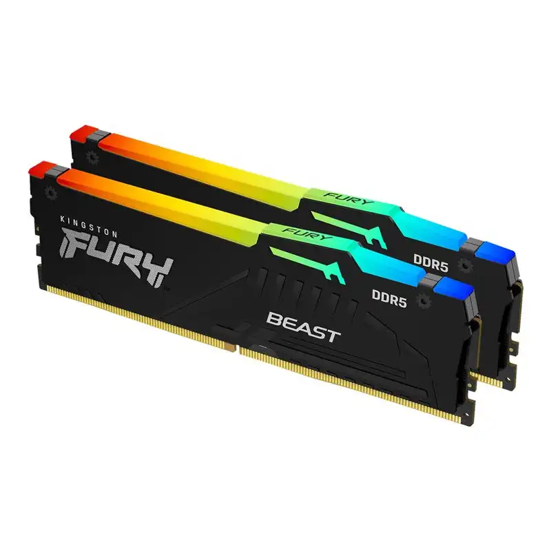 Kingston FURY Beast RGB - DDR5 - kit - 32 Go - DIMM 288 broches - 6000 MHz - PC5-48000 - CL30 - 1.... (KF560C30BBAK2-32)_1