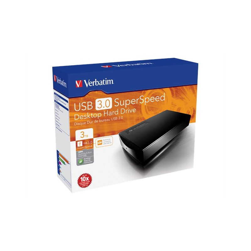 Disque dur - 3 To - externe (de bureau) - USB 3.0 - Noir acier (47662)_1