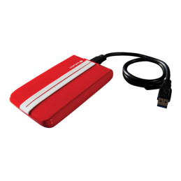 Disque dur - 1 To - externe (portable) - 2.5" - USB 3.0 - rouge avec rayures blanches (53082)_1