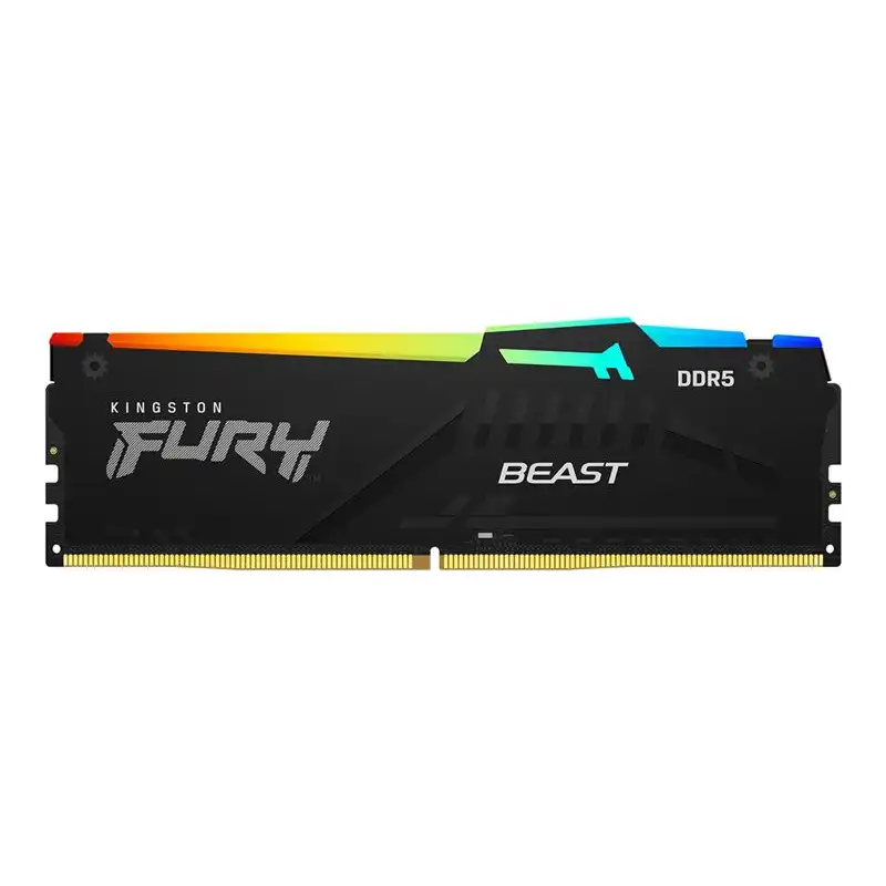 Kingston FURY Beast RGB - DDR5 - module - 16 Go - DIMM 288 broches - 6400 MHz - PC5-51200 - CL32 - ... (KF564C32BBEA-16)_1