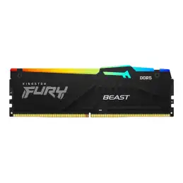 Kingston FURY Beast RGB - DDR5 - module - 16 Go - DIMM 288 broches - 6400 MHz - PC5-51200 - CL32 - 1... (KF564C32BBA-16)_1