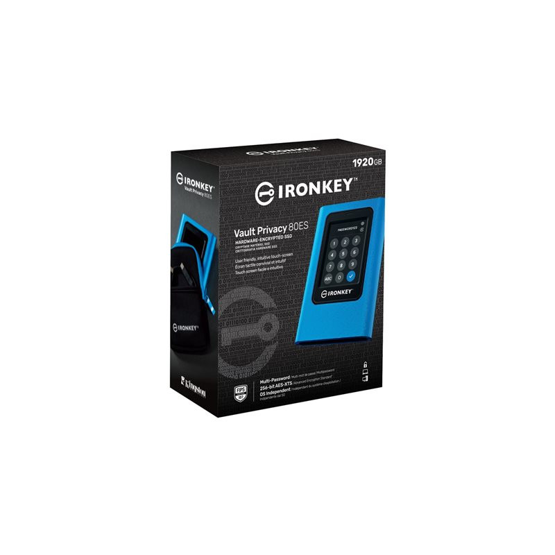 SSD - chiffré - 1920 Go - externe (portable) - USB 3.2 Gen 1 (USB-C connecteur) - 256-bit AES-X... (IKVP80ES/1920G)_1
