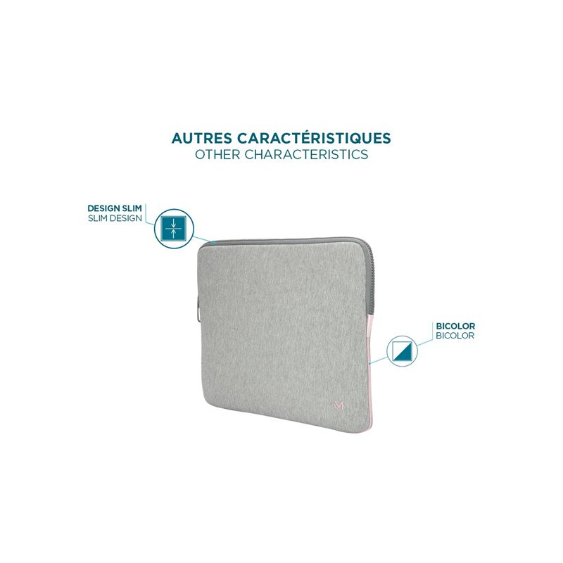 Housse d'ordinateur portable - mousse à mémoire de forme - 12.5" - 14" - gris, rose (049015)_1