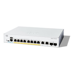 Commutateur - C3 - Géré - 8 x 10 - 100 - 1000 (PoE+) + 2 x combinaison Gigabit SFP - RJ-45 - Mon... (C1300-8P-E-2G)_1