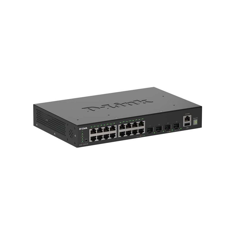 Commutateur - intelligent - 16 x 10 - 100 - 1000 + 4 x 10 Gigabit SFP+ - de bureau, Montable sur... (DGS-1530-20/E)_1