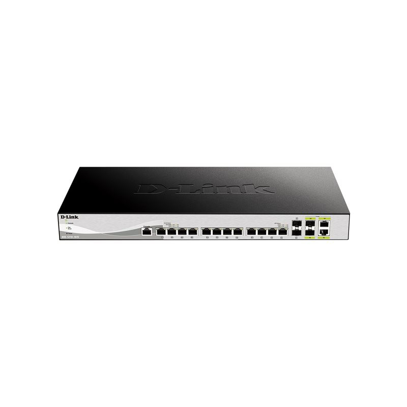 Commutateur - intelligent - 12 x 10GBase-T + 2 x SFP+ + 2 x combo 10 gigabits SFP+ - Montable ... (DXS-1210-16TC/E)_1