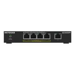 NETGEAR 300 Series GS305PP - Commutateur - SOHO - non géré - 5 x 10 - 100 - 1000 (4 PoE+) - de ... (GS305PP-300EUS)_1