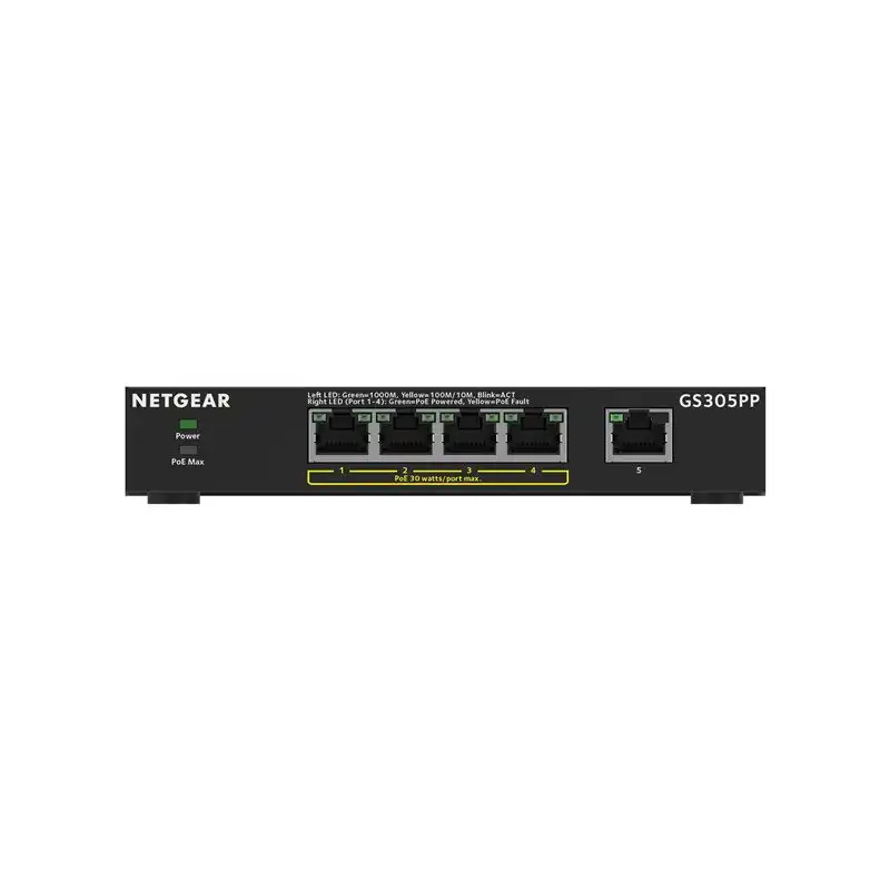 NETGEAR 300 Series GS305PP - Commutateur - SOHO - non géré - 5 x 10 - 100 - 1000 (4 PoE+) - de ... (GS305PP-300EUS)_1