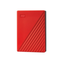 Disque dur - chiffré - 4 To - externe (portable) - USB 3.2 Gen 1 - AES 256 bits - rouge (WDBPKJ0040BRD-WESN)_1