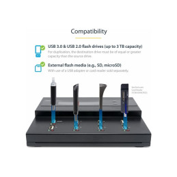 Copieur de lecteur flash USB - 1 à 7 clés USB - Nettoyage de données - Duplicateur USB - 7 Baies - C... (USBDUPE17)_2
