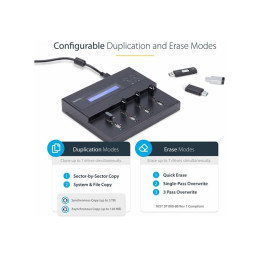 Copieur de lecteur flash USB - 1 à 7 clés USB - Nettoyage de données - Duplicateur USB - 7 Baies - C... (USBDUPE17)_3