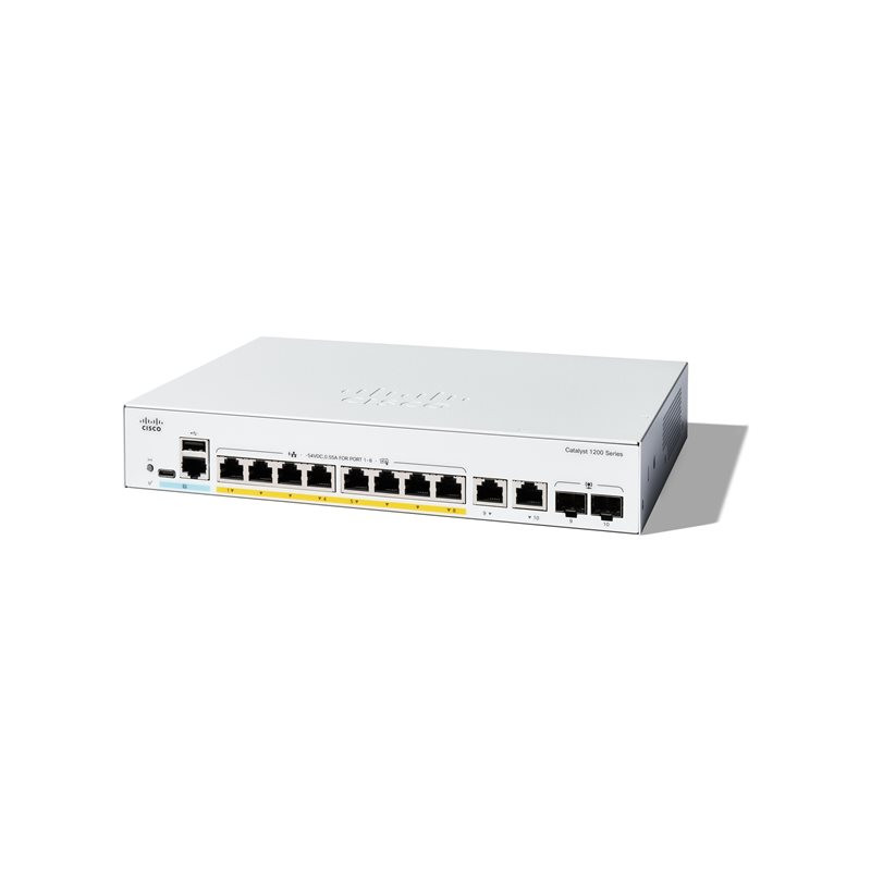 Commutateur - C3 - intelligent - 8 x 10 - 100 - 1000 (PoE+) + 2 x combinaison Gigabit SFP - RJ-4... (C1200-8P-E-2G)_1