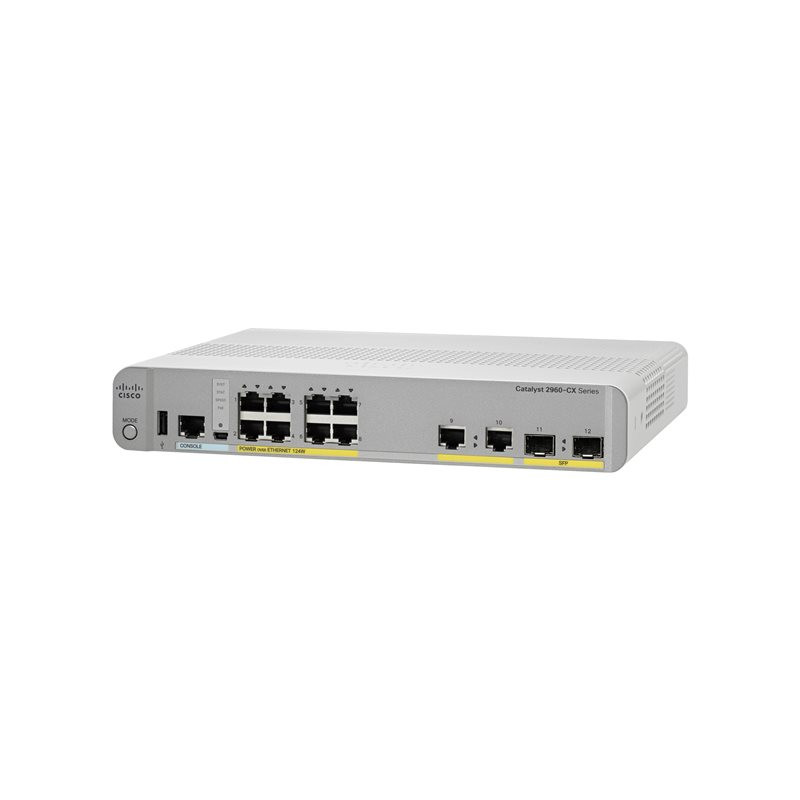 Commutateur - Géré - 8 x 10 - 100 - 1000 (PoE+) + 2 x SFP + 2 x 10 - 100 - 1000 - de bureau... (WS-C2960CX-8PCL-RF)_1