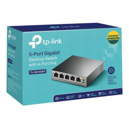 TP-LINK - 5-Port Gigabit Desktop Switch with 4-Port PoE, 5 Gigabit RJ45 ports including 4 PoE ports... (TL-SG1005P)_5