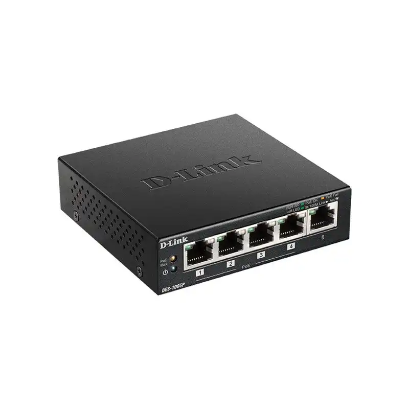 D-Link DES 1005P - Commutateur - non géré - 4 x 10 - 100 + 1 x 10 - 100 (PoE) - de bureau - PoE (DES-1005P/E)_1 D-Link DES 1005P - Commutateur - non géré - 4 x 10 - 100 + 1 x 10 - 100 (PoE) - de bureau - PoE (DES-1005P/E)_1