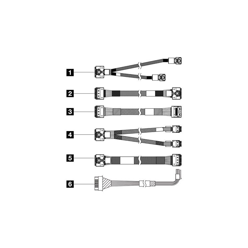 Kit de câbles de stockage - pour châssis 2,5" SAS - SATA avant BP1 - pour ThinkSystem SR650 V3 7D76 (4X97A82933)_1