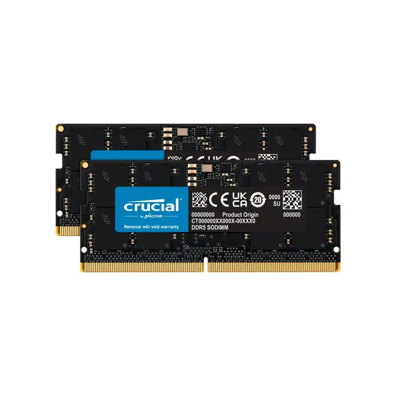 Crucial - DDR5 - kit - 24 Go: 2 x 12 Go - SO DIMM 262 broches - 5600 MHz - PC5-44800 - CL46 - 1... (CT2K12G56C46S5)_1 Crucial - DDR5 - kit - 24 Go: 2 x 12 Go - SO DIMM 262 broches - 5600 MHz - PC5-44800 - CL46 - 1... (CT2K12G56C46S5)_1