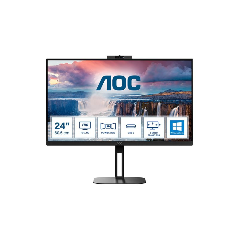 AOC Value-line - V5 series - écran LED - 24" (23.8" visualisable) - 1920 x 1080 Full HD (1080p) @ 75... (24V5CW/BK)_1