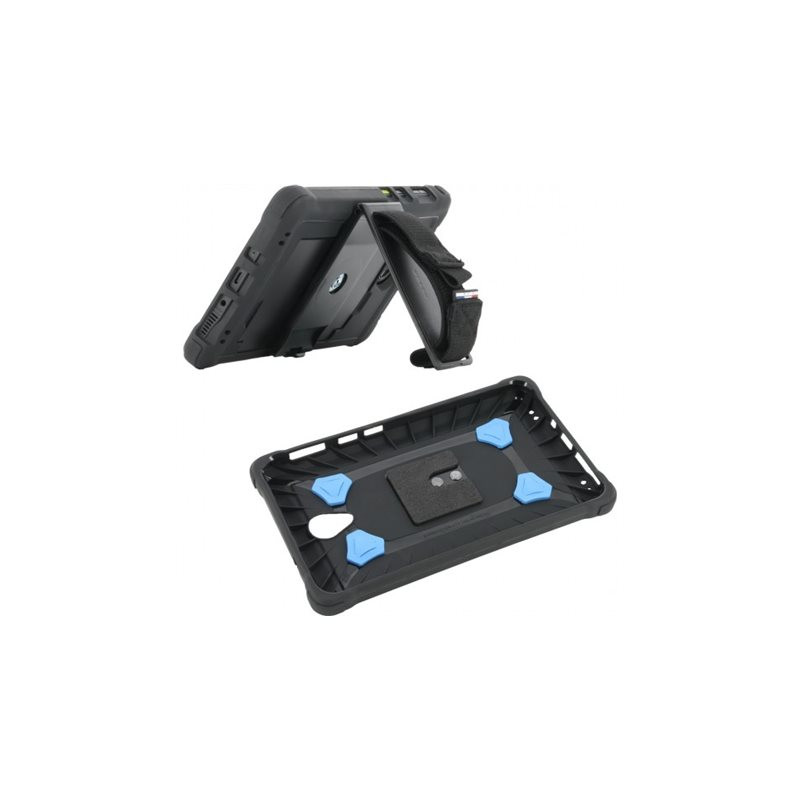 Coque de protection pour tablette - renforcée, avec béquille + dragonne rotative à 360° - 30 % de matér... (067014)_1