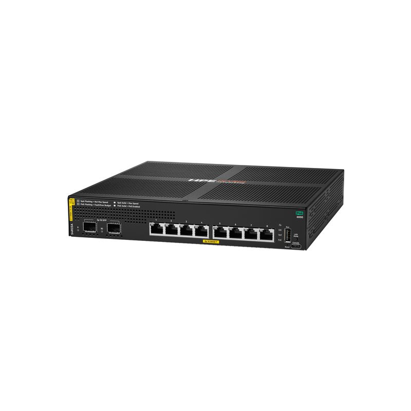 HPE Aruba Networking CX 6000 8p 10M - 100M - 1G Class4 PoE 2p SFP 1G 67W Switch - Commutateur - Géré... (S4R23AABB)_1