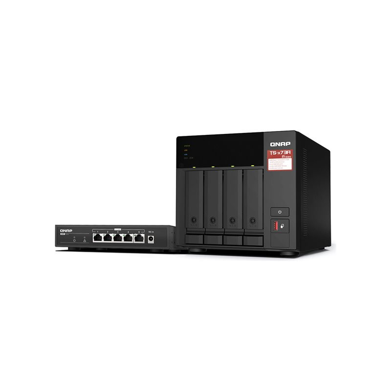 Serveur NAS - 4 Baies - SATA 6Gb - s - RAID RAID 0, 1, 5, 6, 10, JBOD - RAM 8 Go - 2.5 Gigabit Et... (TS-473A-SW5T)_1