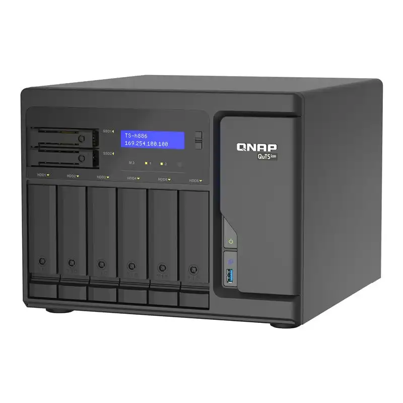 QNAP - Serveur NAS - 8 Baies - SATA 6Gb - s - RAID RAID 0, 1, 5, 6, 10, 50, JBOD, 60 - RAM 1... (TS-H886-D1622-16G)_1