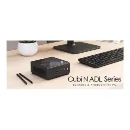 MSI Cubi N ADL 002EU - Mini PC Celeron N100 - jusqu'à 3.4 GHz - RAM 4 Go - SSD 128 Go - NVMe - ... (9S6-B0A911-096)_8