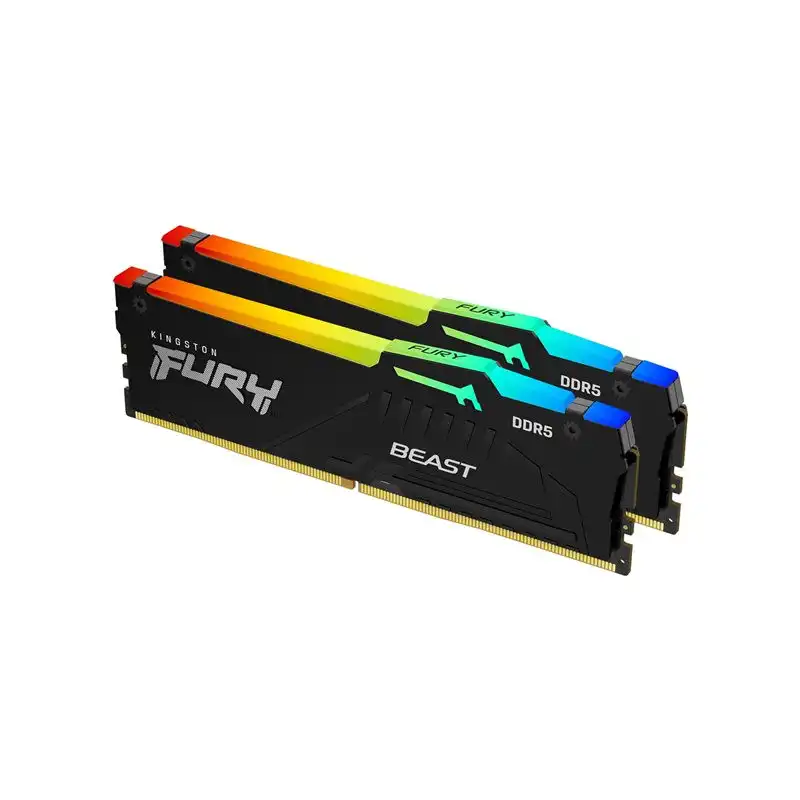 Kingston FURY Beast RGB - DDR5 - kit - 32 Go: 2 x 16 Go - DIMM 288 broches - 6000 MHz - PC5-... (KF560C30BBEAK2-32)_1