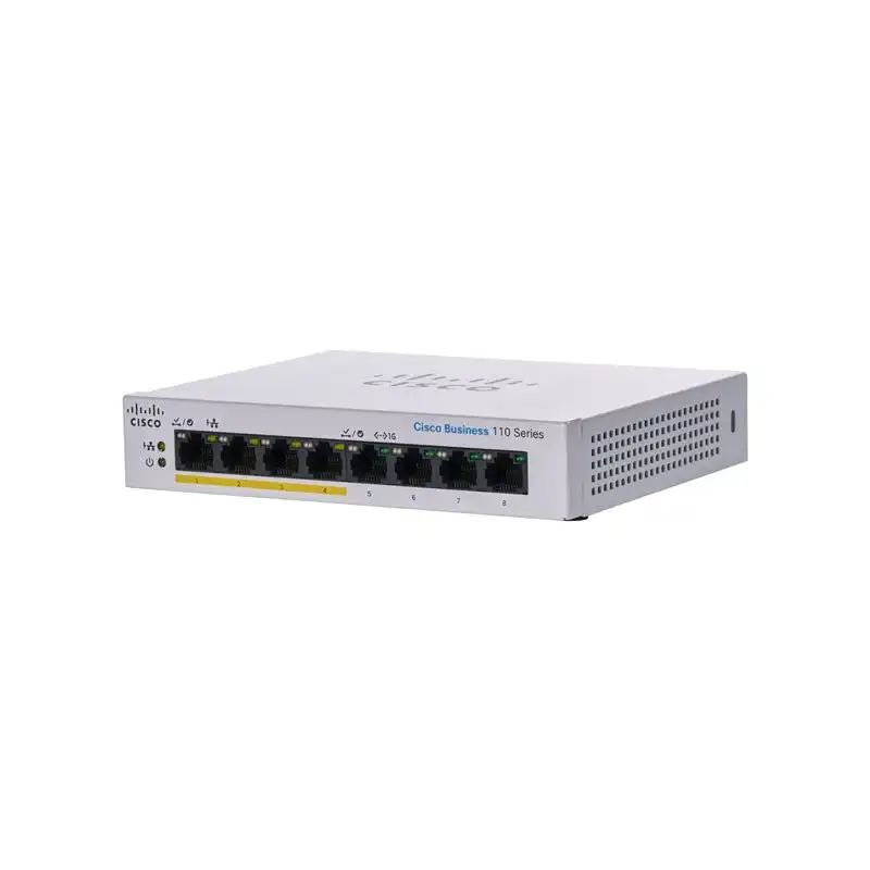 Cisco Business 110 Series 110-8PP-D - Commutateur - non géré - 4 x 10 - 100 - 1000 (PoE) + 4 x... (CBS110-8PP-D-UK)_1