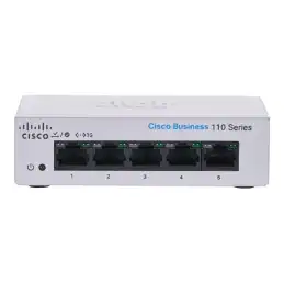Cisco Business 110 Series 110-5T-D - Commutateur - non géré - 5 x 10 - 100 - 1000 - de bureau, ... (CBS110-5T-D-UK)_2