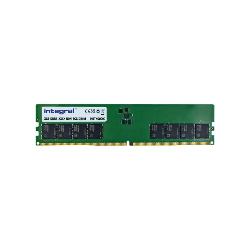 8GB PC RAM MODULE DDR5 4800MHZ PC5-38400 UNBUFFERED NON-ECC 1.1V 1GX16 CL40 INTEGRAL (IN5T8GNHWBX)_1