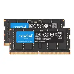 Crucial - DDR5 - kit - 48 Go: 2 x 24 Go - SO DIMM 262 broches - 3200 MHz - PC5-51200 - CL52 - ... (CT2K24G64C52CS5)_1