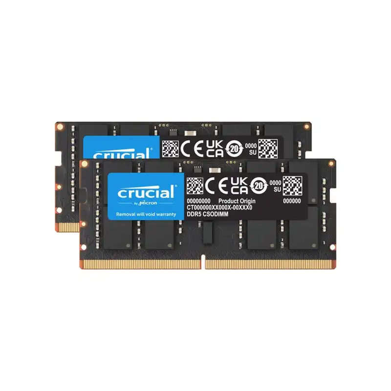 Crucial - DDR5 - kit - 48 Go: 2 x 24 Go - SO DIMM 262 broches - 3200 MHz - PC5-51200 - CL52 - ... (CT2K24G64C52CS5)_1