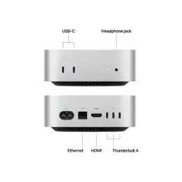 Apple Mac mini - M4 jusqu'à - RAM 16 Go - SSD 256 Go - Apple M4 10-core - Gigabit Ethernet, IEEE 802... (MU9D3FN/A)_3