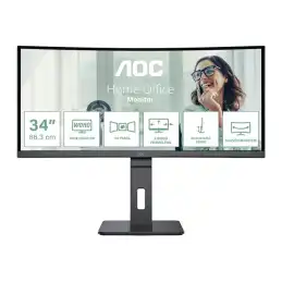 AOC Pro-line - P3 Series - écran LED - incurvé - 34" - 3440 x 1440 UWQHD @ 100 Hz - VA - 300 cd - m² ... (CU34P3CV)_1