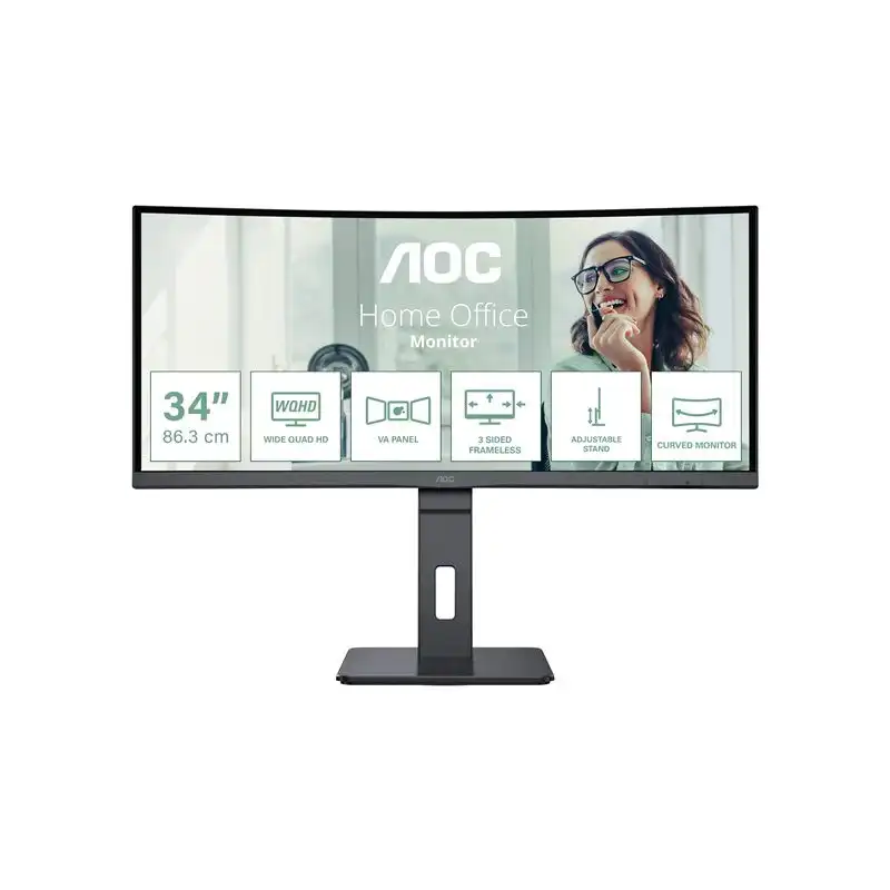 AOC Pro-line - P3 Series - écran LED - incurvé - 34" - 3440 x 1440 UWQHD @ 100 Hz - VA - 300 cd - m² ... (CU34P3CV)_1